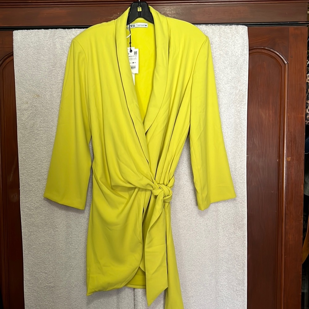 *NWT* ZARA Bright Yellow Wrap Dress